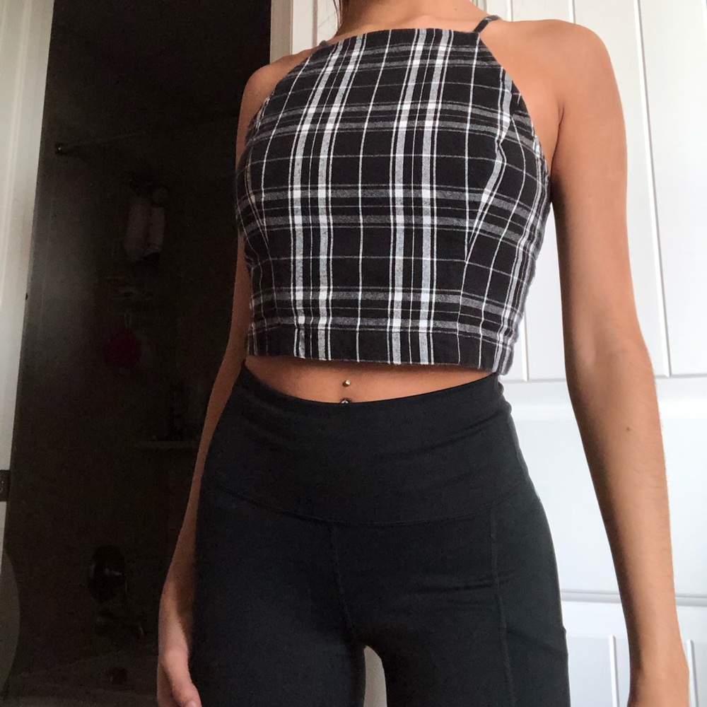 Hollister plaid halter top